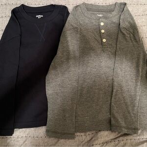 OshKosh B'gosh Kids Long Sleeve Shirt Set - Black and Gray - Bundle Set of 2!